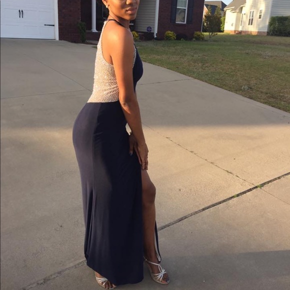 Navy Blue Prom Dress - Picture 1 of 2